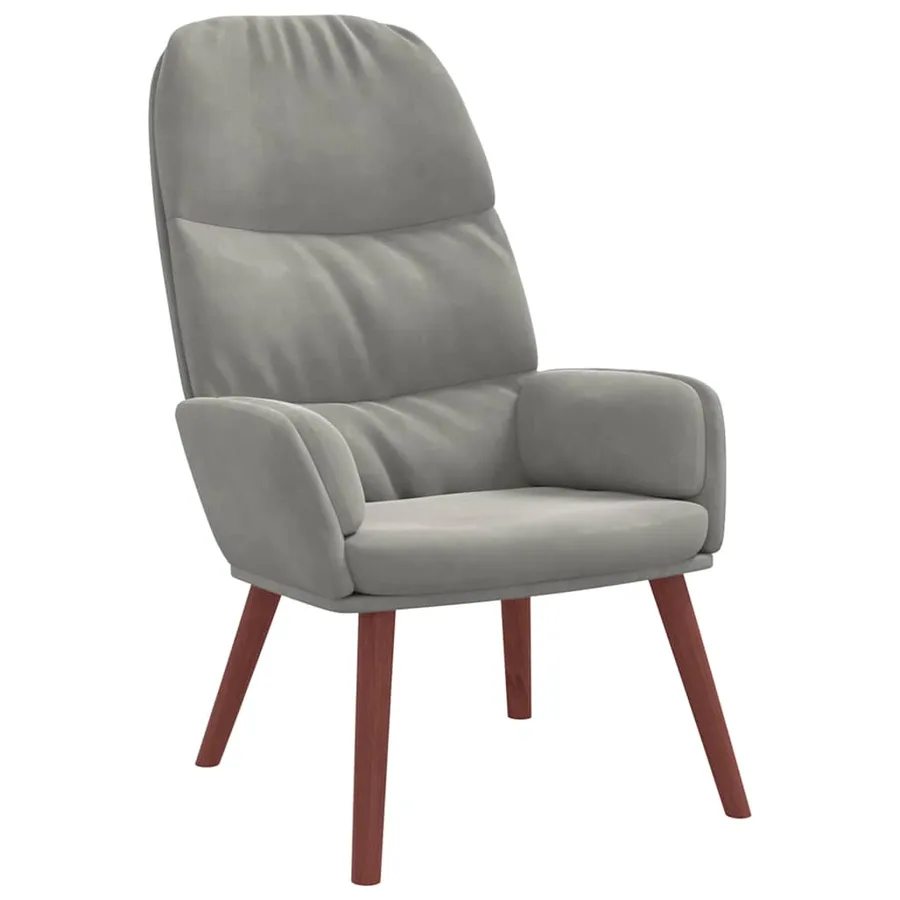 Fauteuil relax velours gris clair - 2