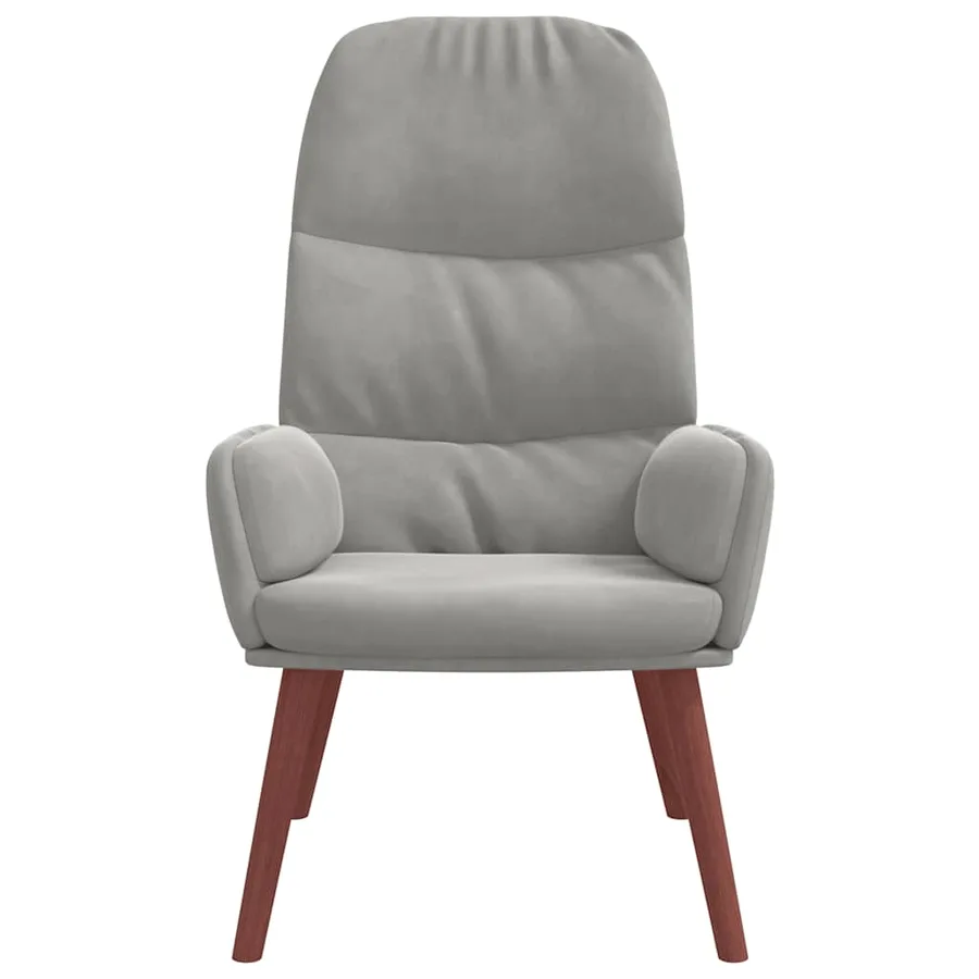Fauteuil relax velours gris clair - 4
