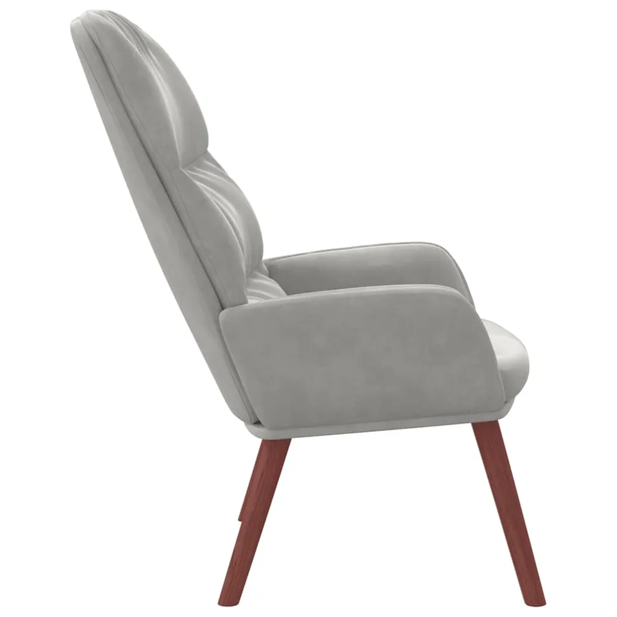 Fauteuil relax velours gris clair - 5