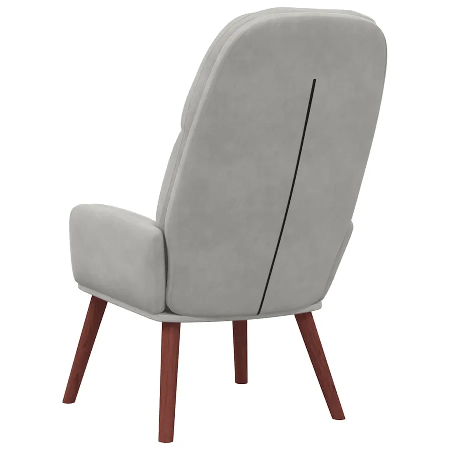 Fauteuil relax velours gris clair - 6