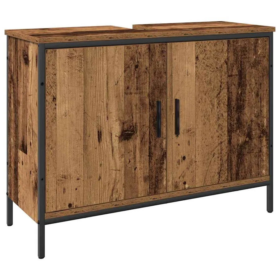 Ensemble de mobilier de salle de bain avec étagère 3 pcs Marron - 5