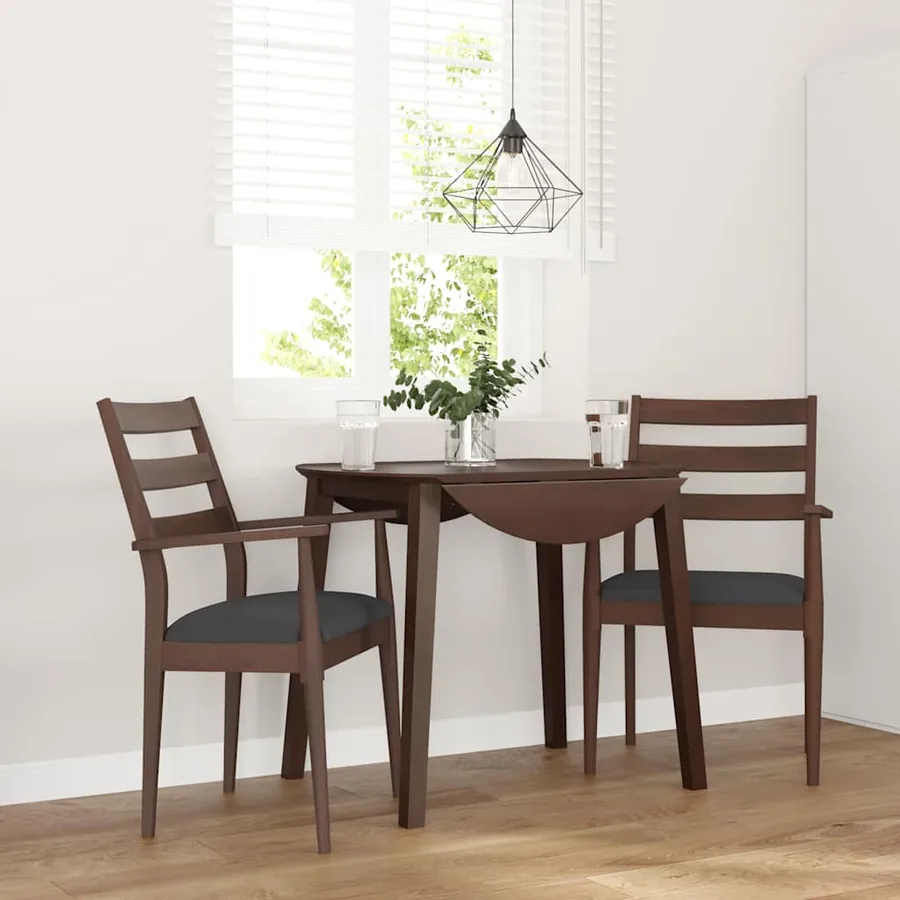 Chaises de salle à manger avec coussins (2 pcs) bois massif marron caoutchouc