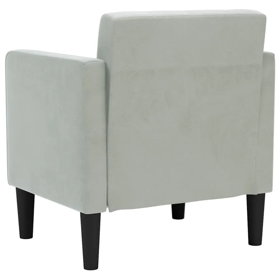 Fauteuil avec accoudoirs gris clair 53 cm velours - 5