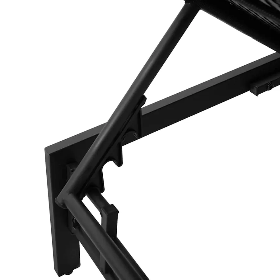 Chaise longue avec coussin en rotin synthétique noir - 11