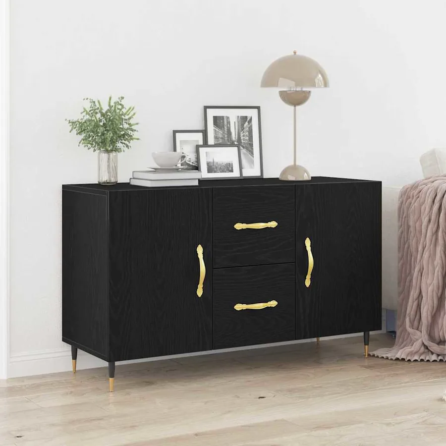Buffet Chêne noir 100 x 36 x 60 cm Bois d'ingénierie