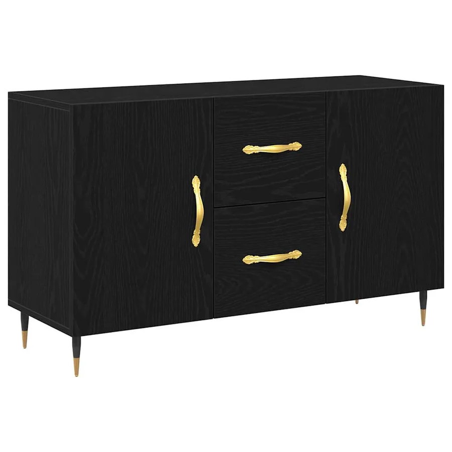 Buffet Chêne noir 100 x 36 x 60 cm Bois d'ingénierie - 2