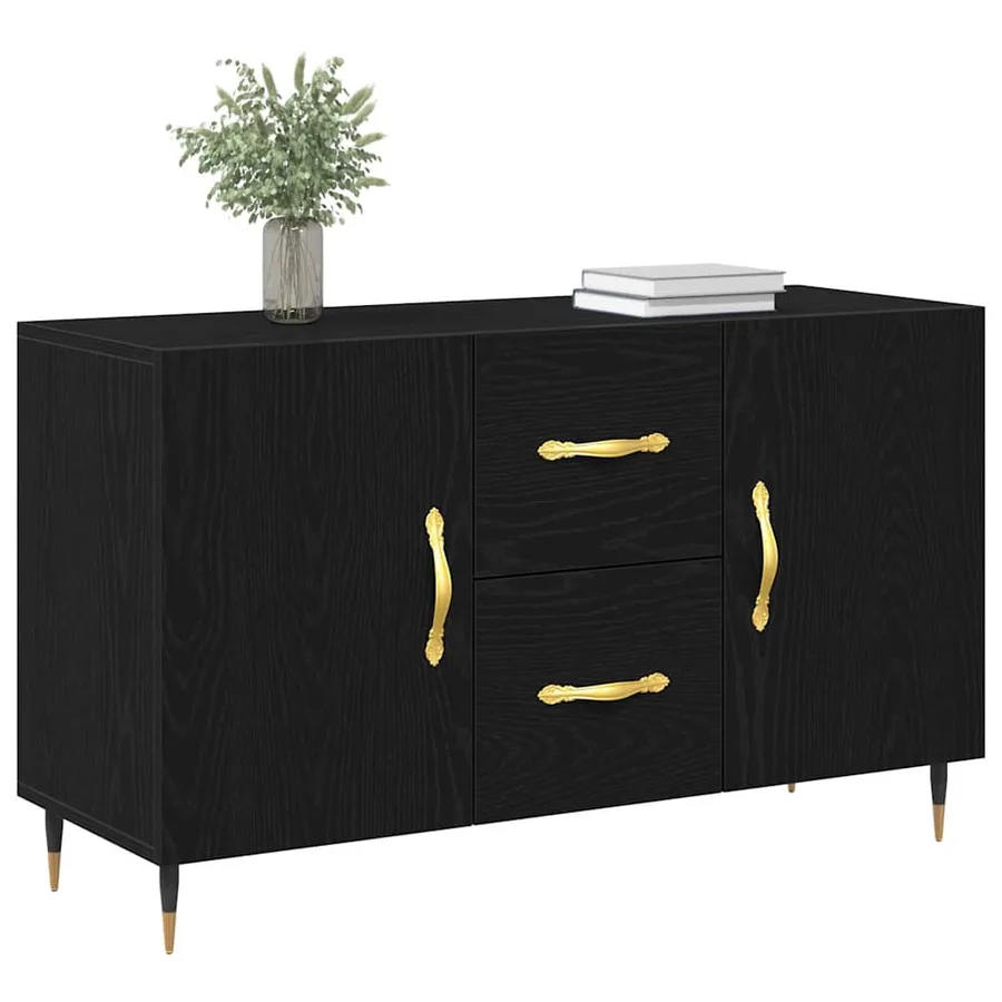 Buffet Chêne noir 100 x 36 x 60 cm Bois d'ingénierie - 3