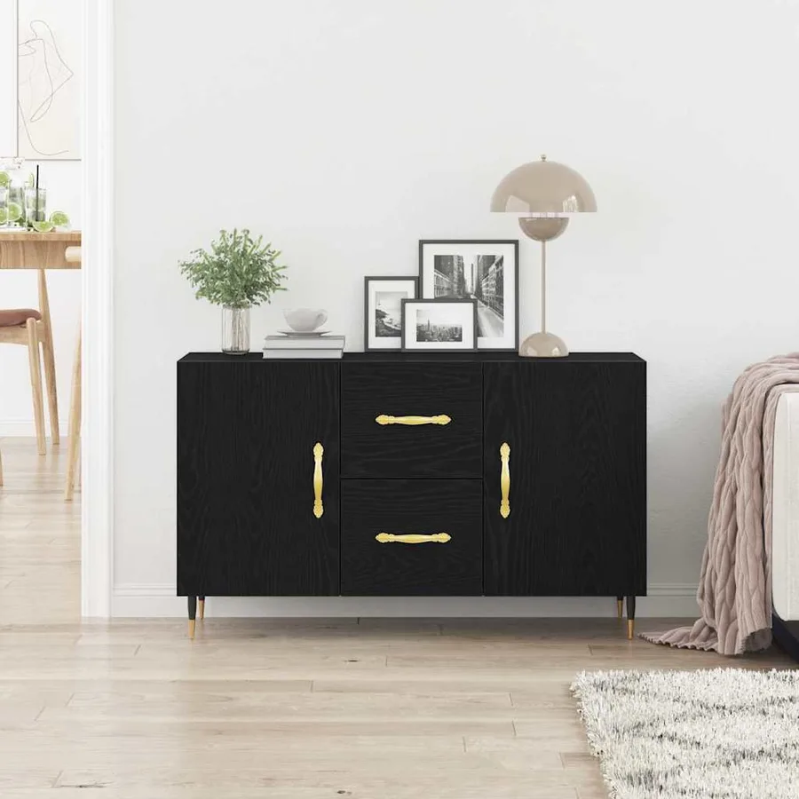 Buffet Chêne noir 100 x 36 x 60 cm Bois d'ingénierie - 4