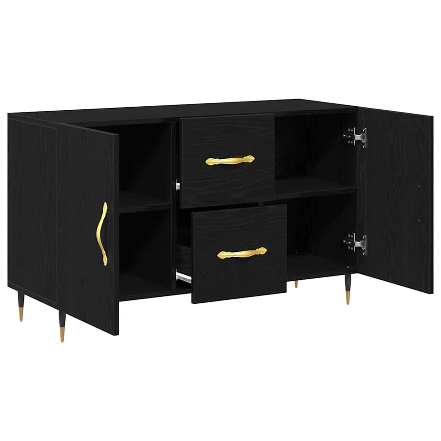 Buffet Chêne noir 100 x 36 x 60 cm Bois d'ingénierie - 5