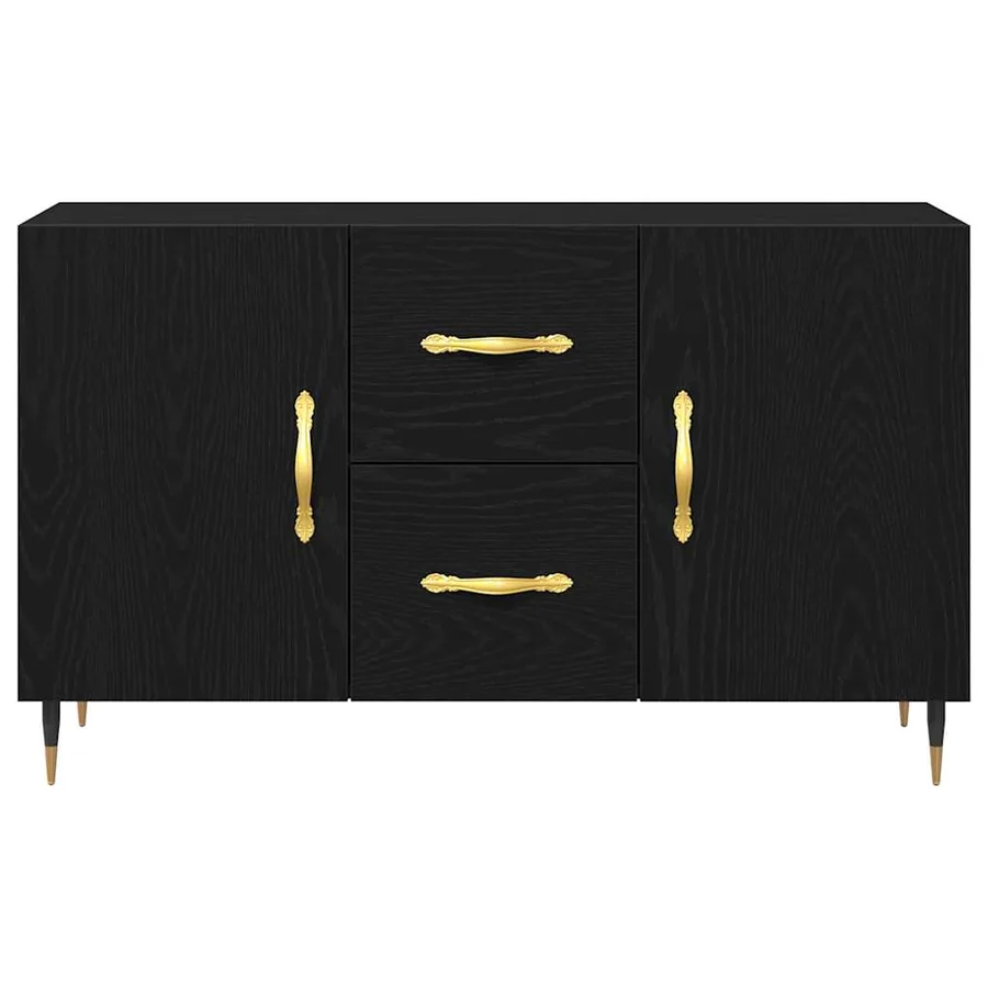 Buffet Chêne noir 100 x 36 x 60 cm Bois d'ingénierie - 7