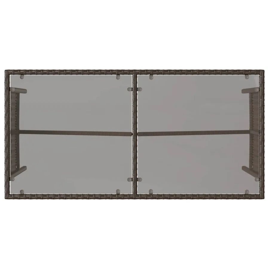 Ensemble à manger de jardin 3 pcs et coussins marron poly rotin - 10
