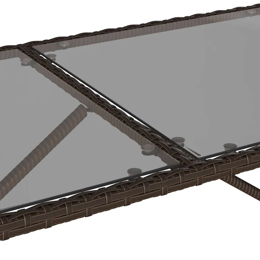 Ensemble à manger de jardin 3 pcs et coussins marron poly rotin - 13