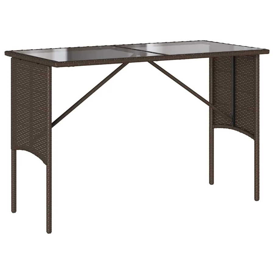 Ensemble à manger de jardin 3 pcs et coussins marron poly rotin - 6
