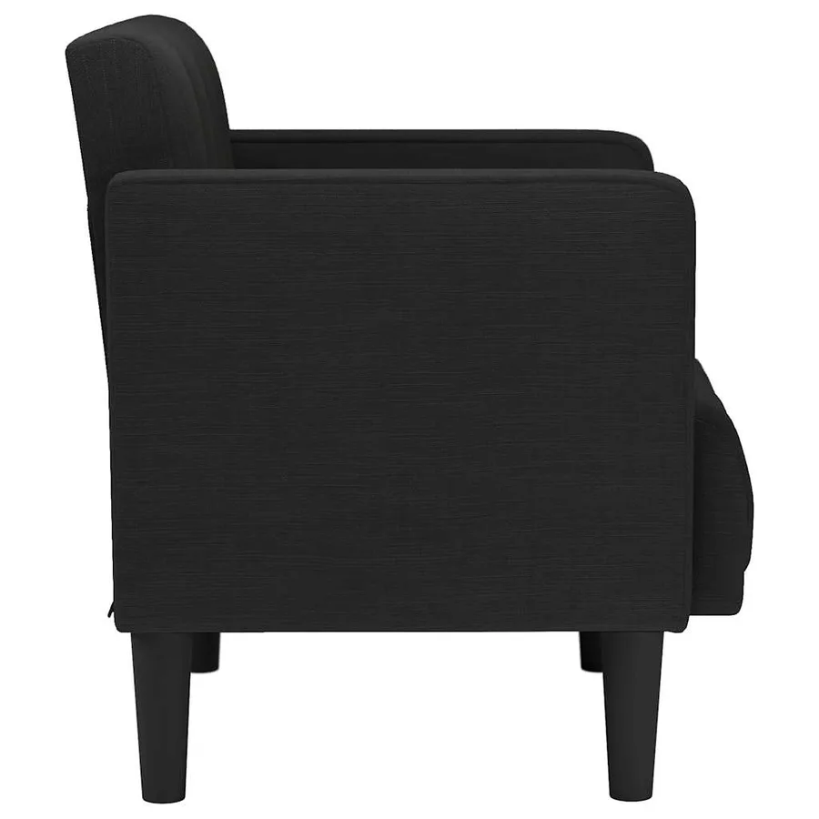 Fauteuil canapé avec accoudoirs tissu noir 53 cm - 4