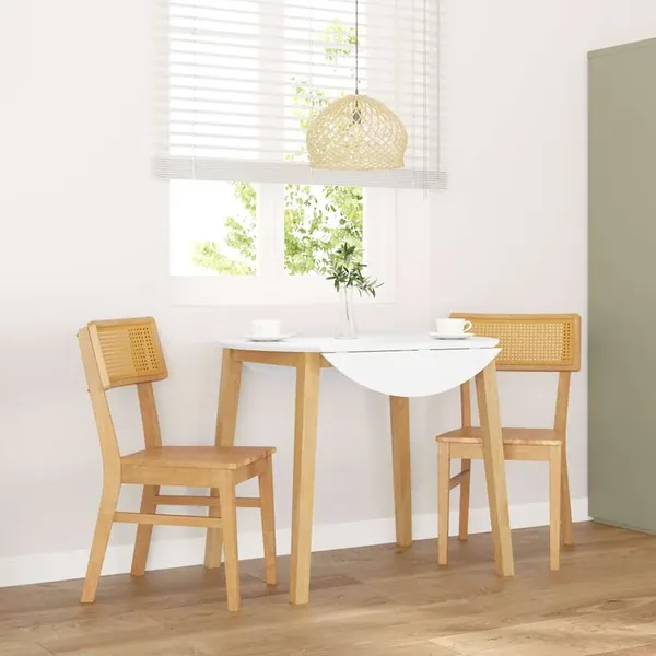 Chaises à manger 2 pcs bois massif caoutchouc