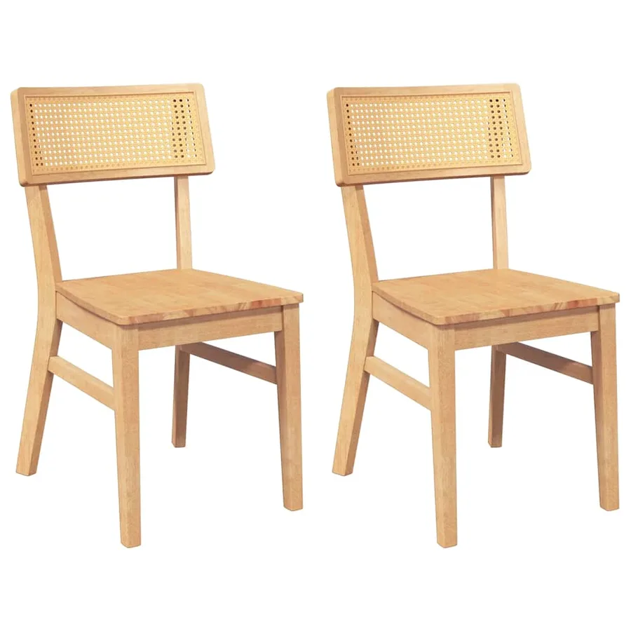 Chaises à manger 2 pcs bois massif caoutchouc - 2
