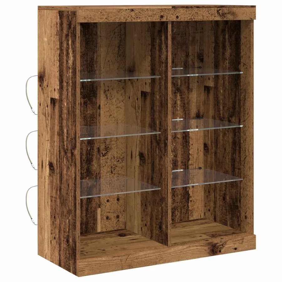 Buffet LED Bois ancien 81 x 37 x 100 cm Bois d'ingénierie - 2