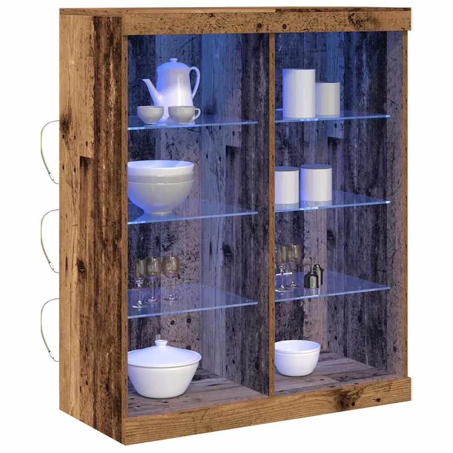 Buffet LED Bois ancien 81 x 37 x 100 cm Bois d'ingénierie - 3