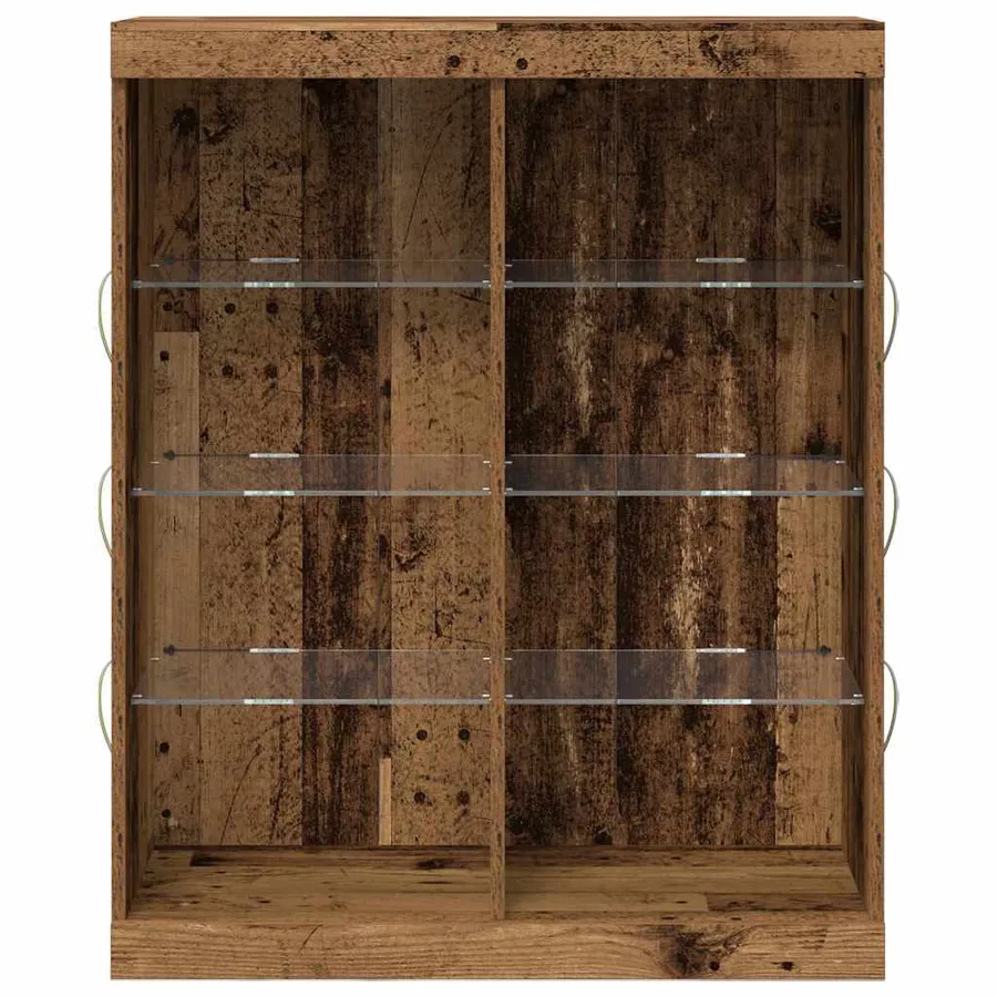 Buffet LED Bois ancien 81 x 37 x 100 cm Bois d'ingénierie - 6