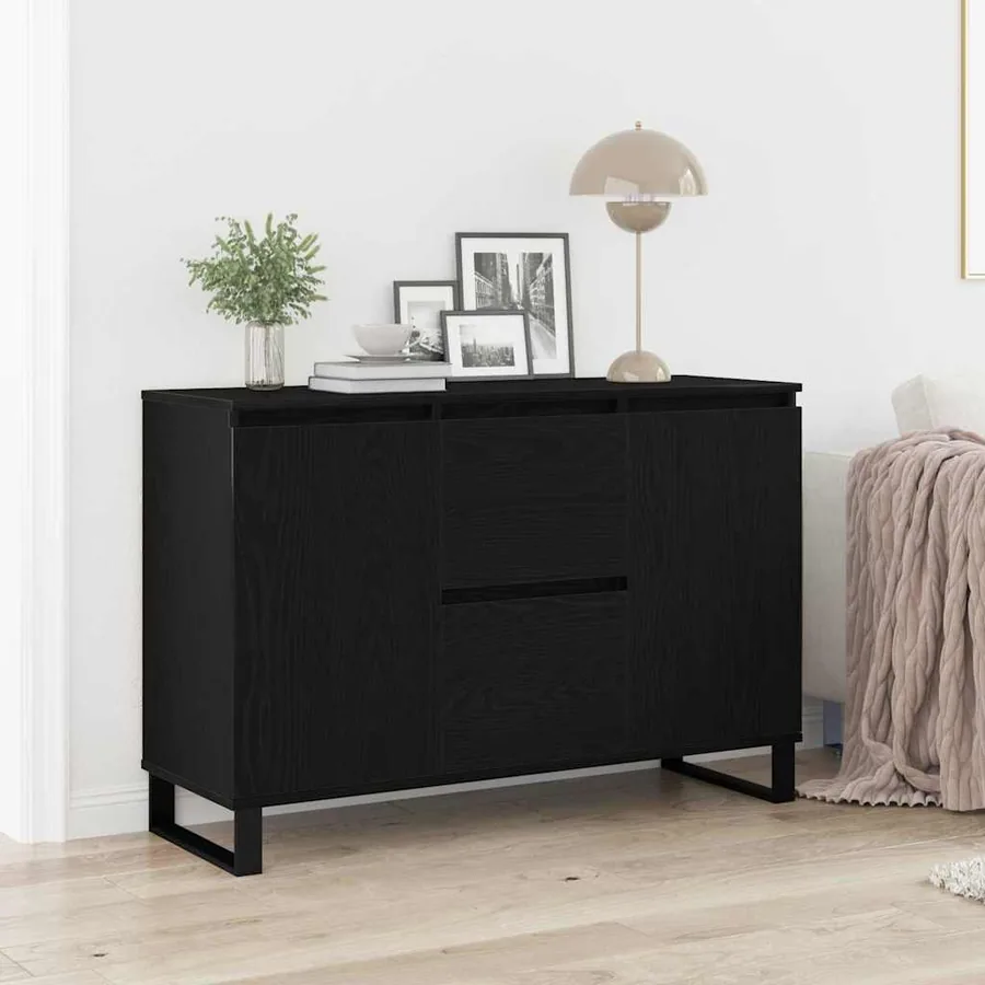 Buffet Chêne noir 101,5 x 35 x 70 cm Bois d'ingénierie