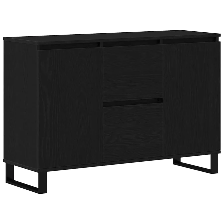 Buffet Chêne noir 101,5 x 35 x 70 cm Bois d'ingénierie - 2