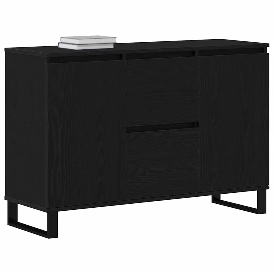 Buffet Chêne noir 101,5 x 35 x 70 cm Bois d'ingénierie - 3