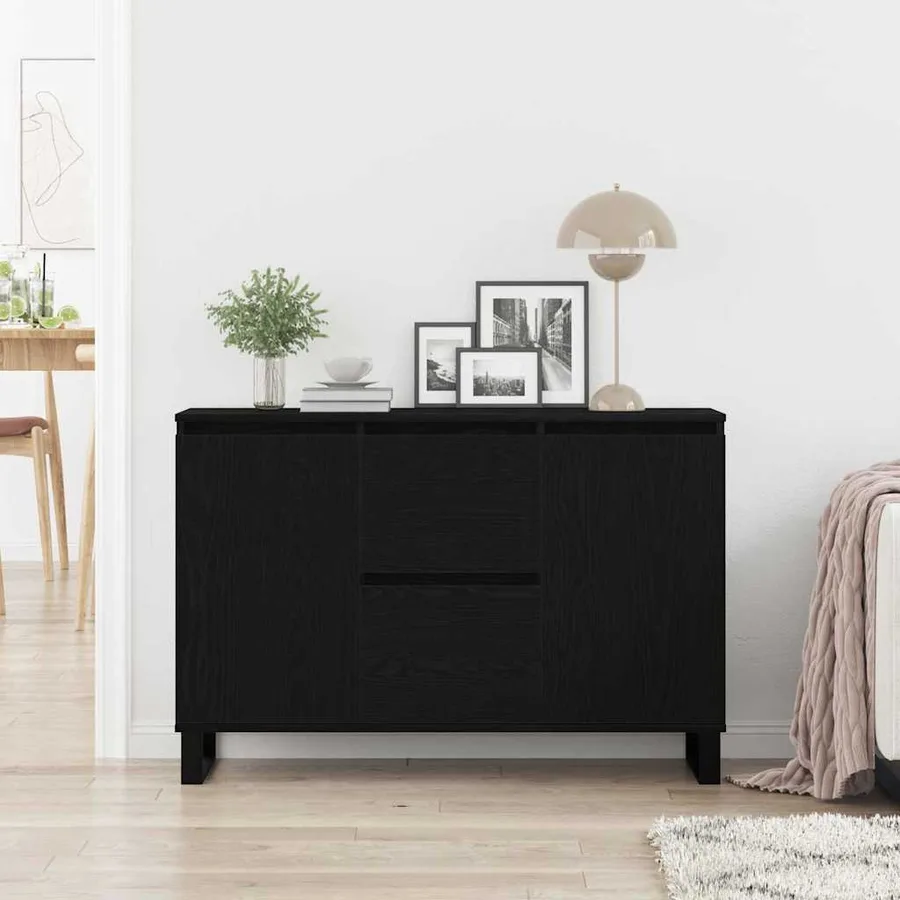 Buffet Chêne noir 101,5 x 35 x 70 cm Bois d'ingénierie - 4