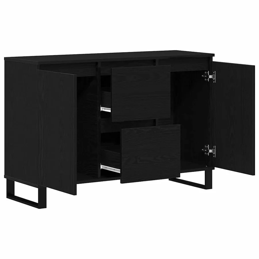 Buffet Chêne noir 101,5 x 35 x 70 cm Bois d'ingénierie - 5