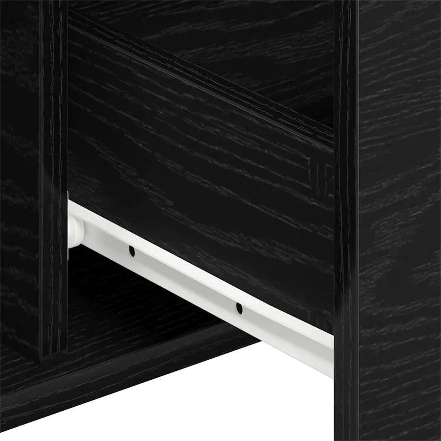 Buffet Chêne noir 101,5 x 35 x 70 cm Bois d'ingénierie - 8