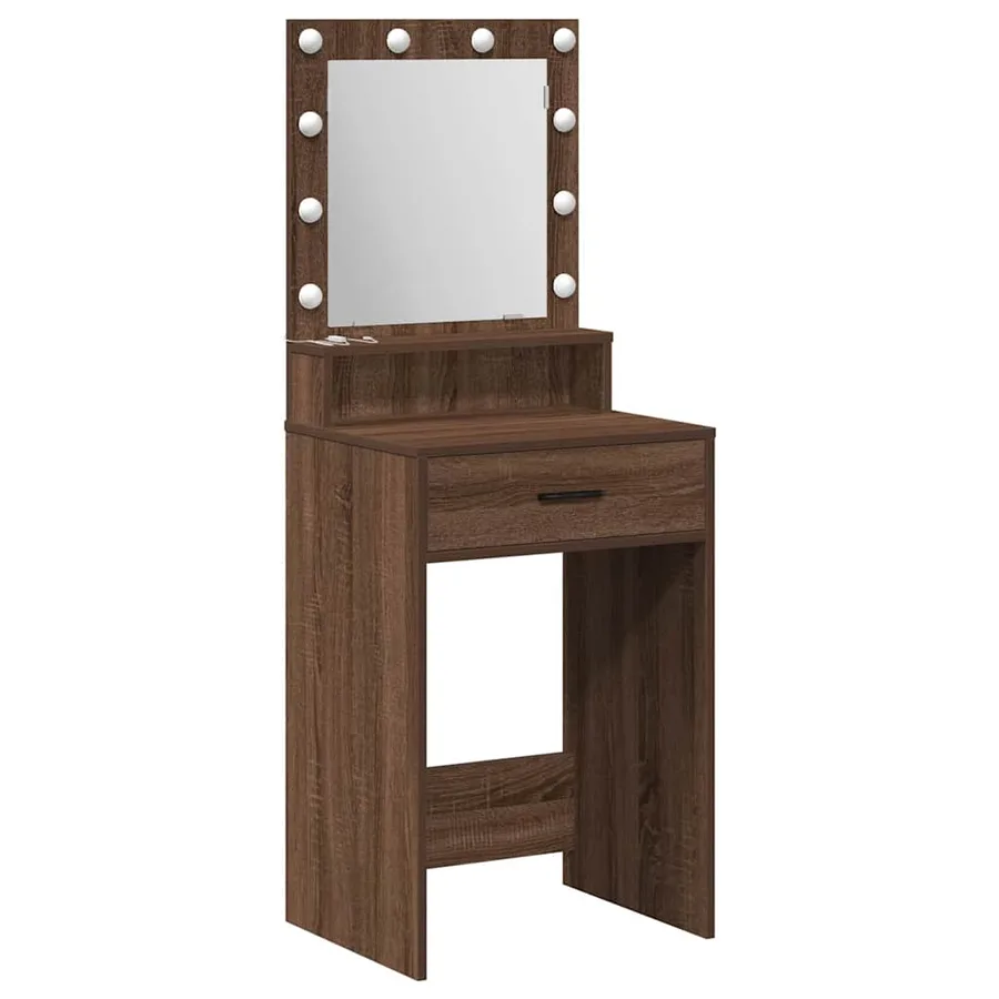 Table de Toilette Chêne brun 50 x 41 x 135 cm Bois d'ingénierie - 2