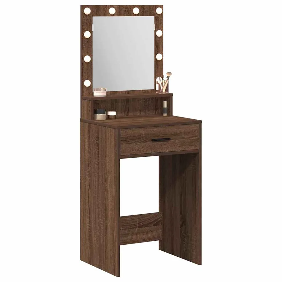 Table de Toilette Chêne brun 50 x 41 x 135 cm Bois d'ingénierie - 3