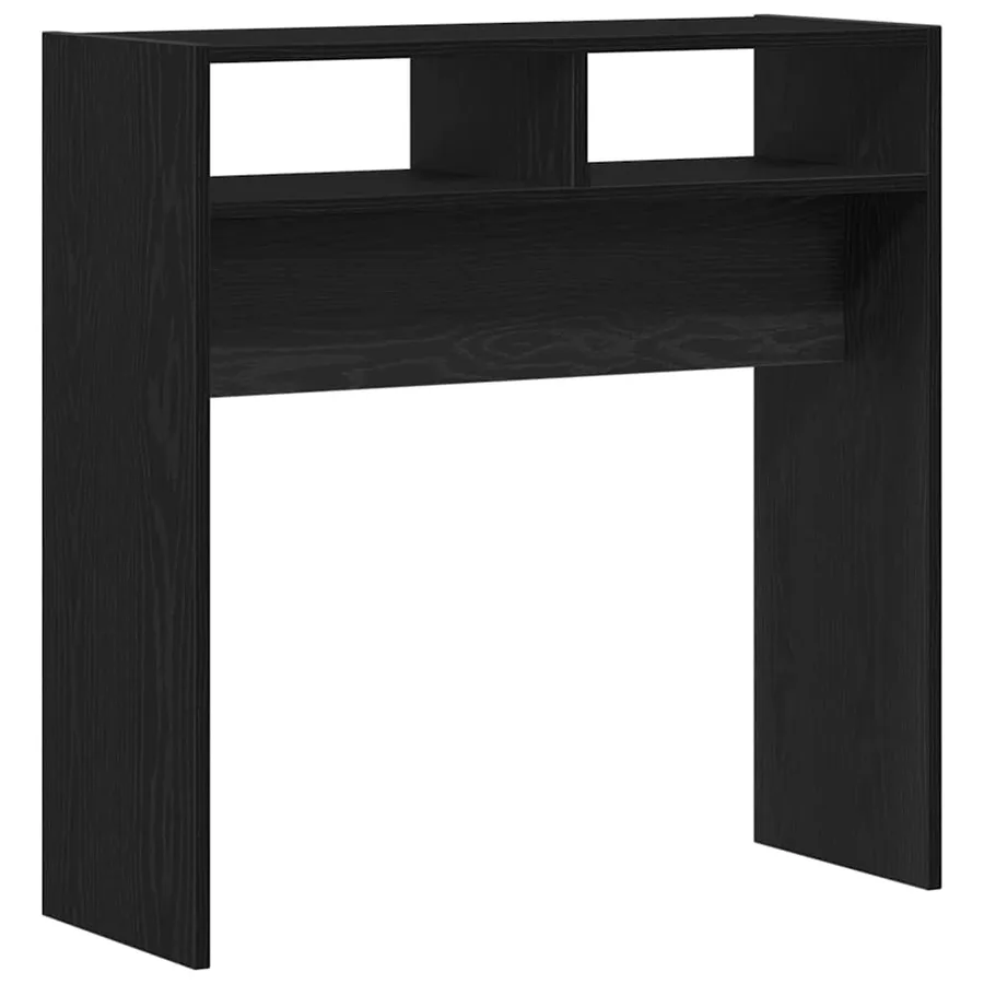 Table console Chêne noir 78 x 30 x 80 cm Bois d'ingénierie - 2