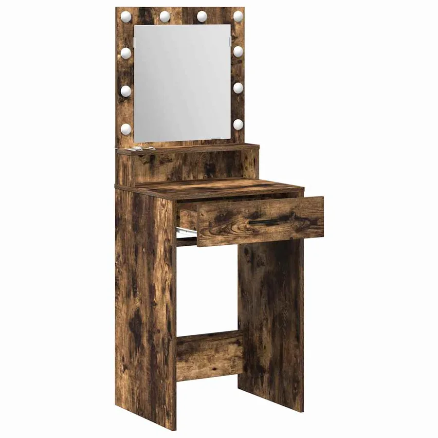 Table de Toilette Chêne fumé 50 x 41 x 135 cm Bois d'ingénierie - 4
