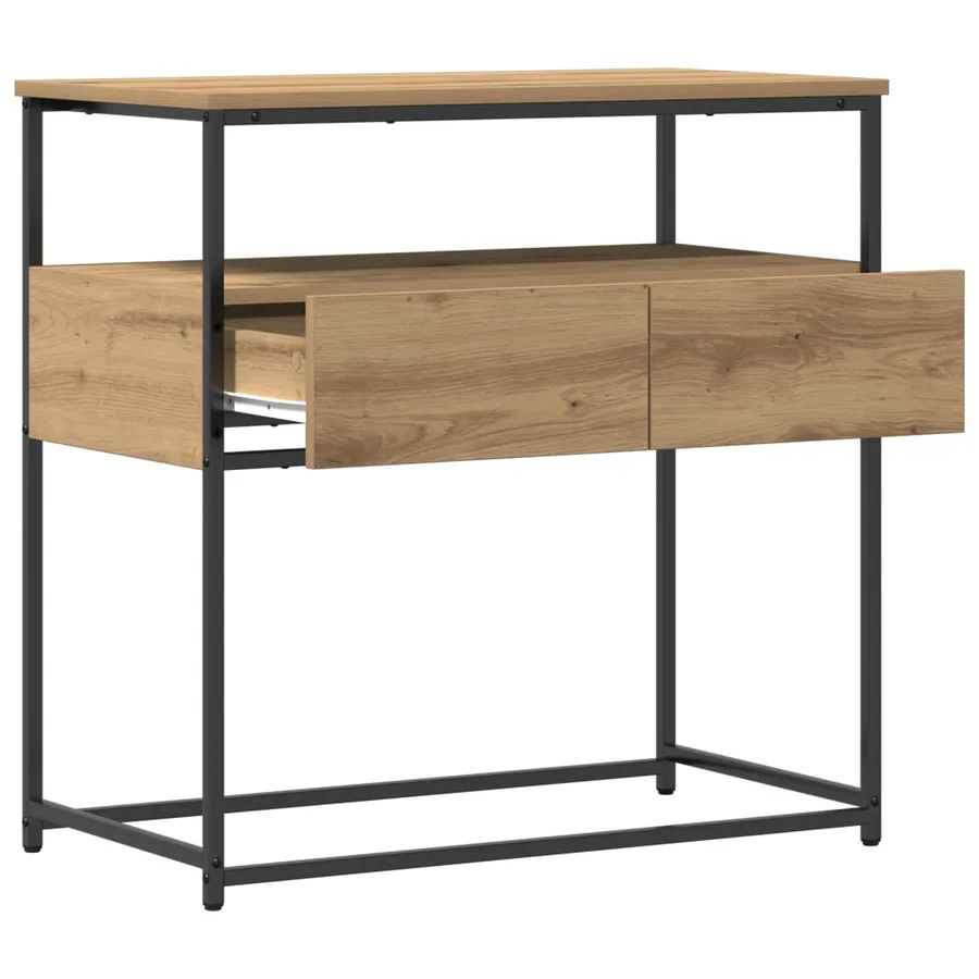 Table console Chêne artisanal 75 x 40 x 75 cm Bois d'ingénierie - 2