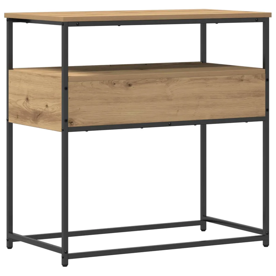 Table console Chêne artisanal 75 x 40 x 75 cm Bois d'ingénierie - 5