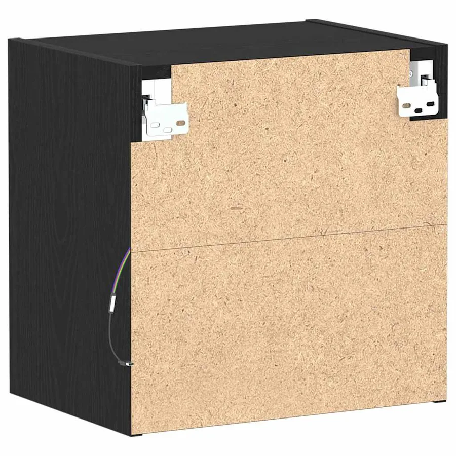 Étagère flottante avec lumière LED 2 pcs Noir 40 x 28,5 x 40 cm - 10