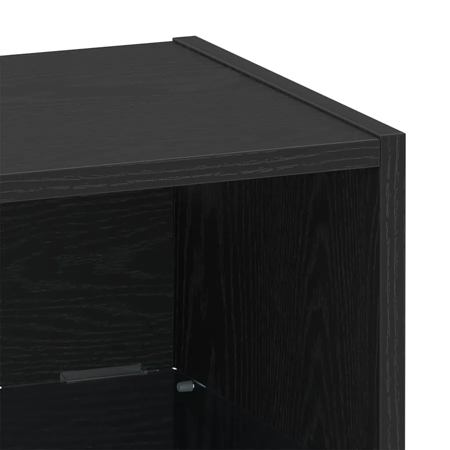 Étagère flottante avec lumière LED 2 pcs Noir 40 x 28,5 x 40 cm - 11