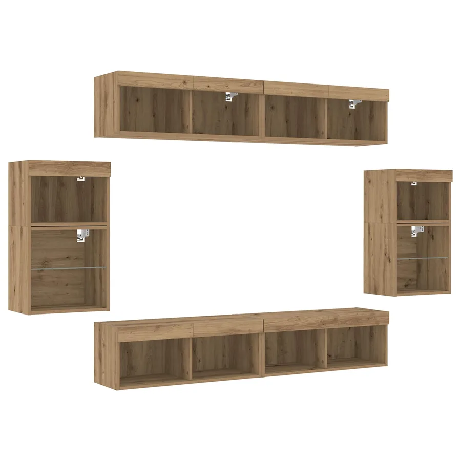 Ensemble meuble TV 8 pcs chêne artisanal Bois d'ingénierie - 9