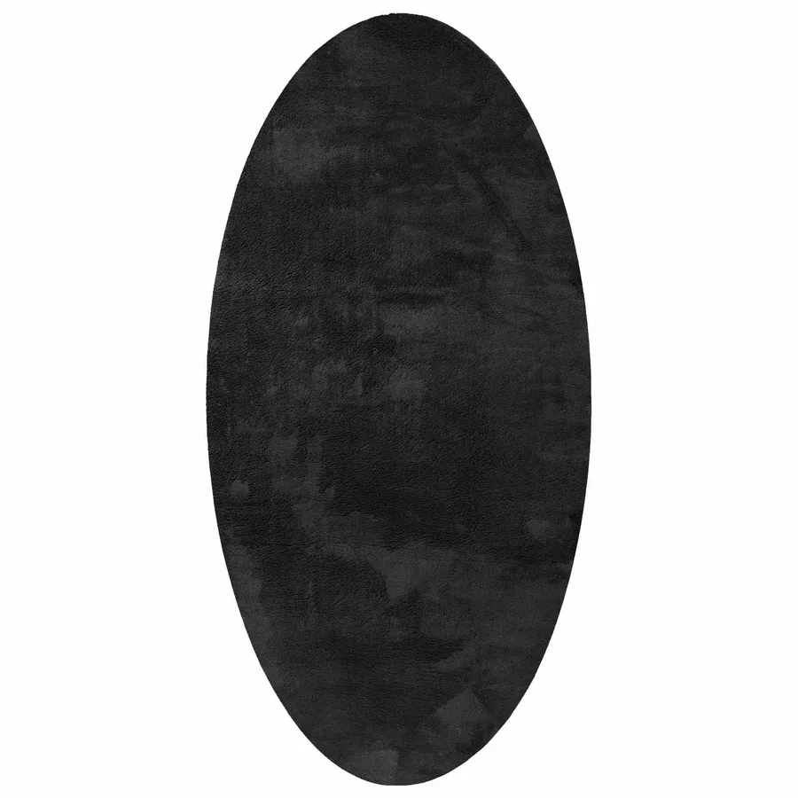 Tapis de surface ovale HUARTE Noir 80 x 150 cm 100% Polyester - 2
