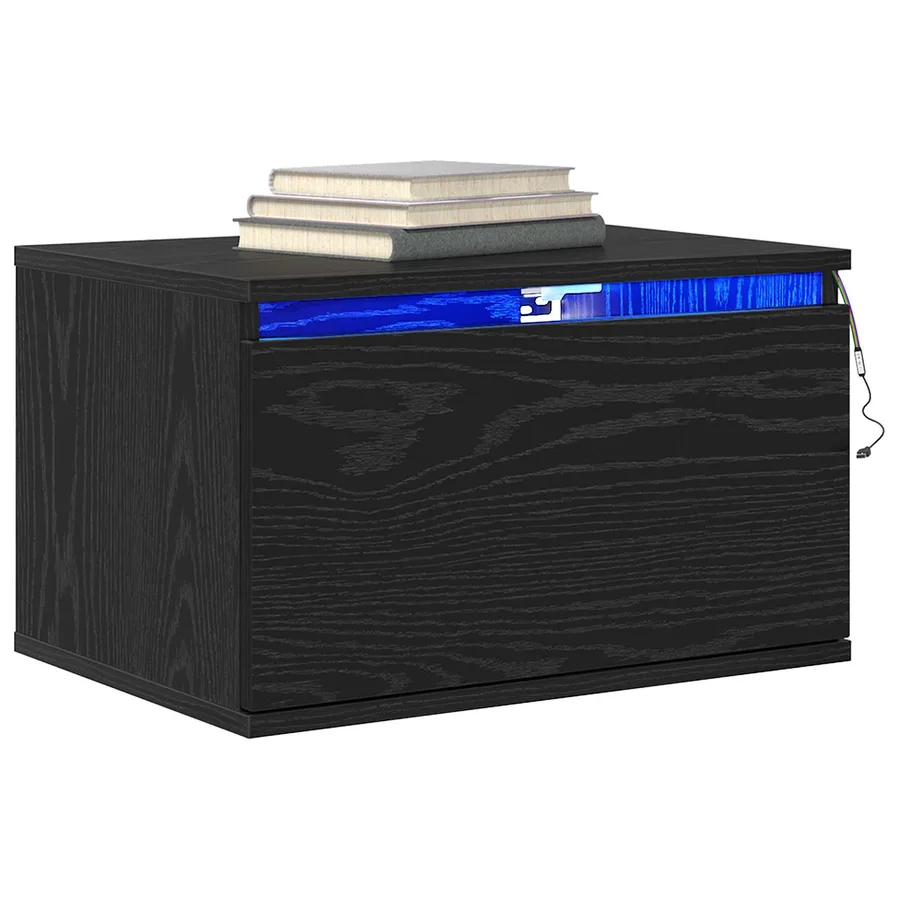 Cabinet de chevet mural 2 pcs Chêne noir 50 x 36 x 30 cm - 3