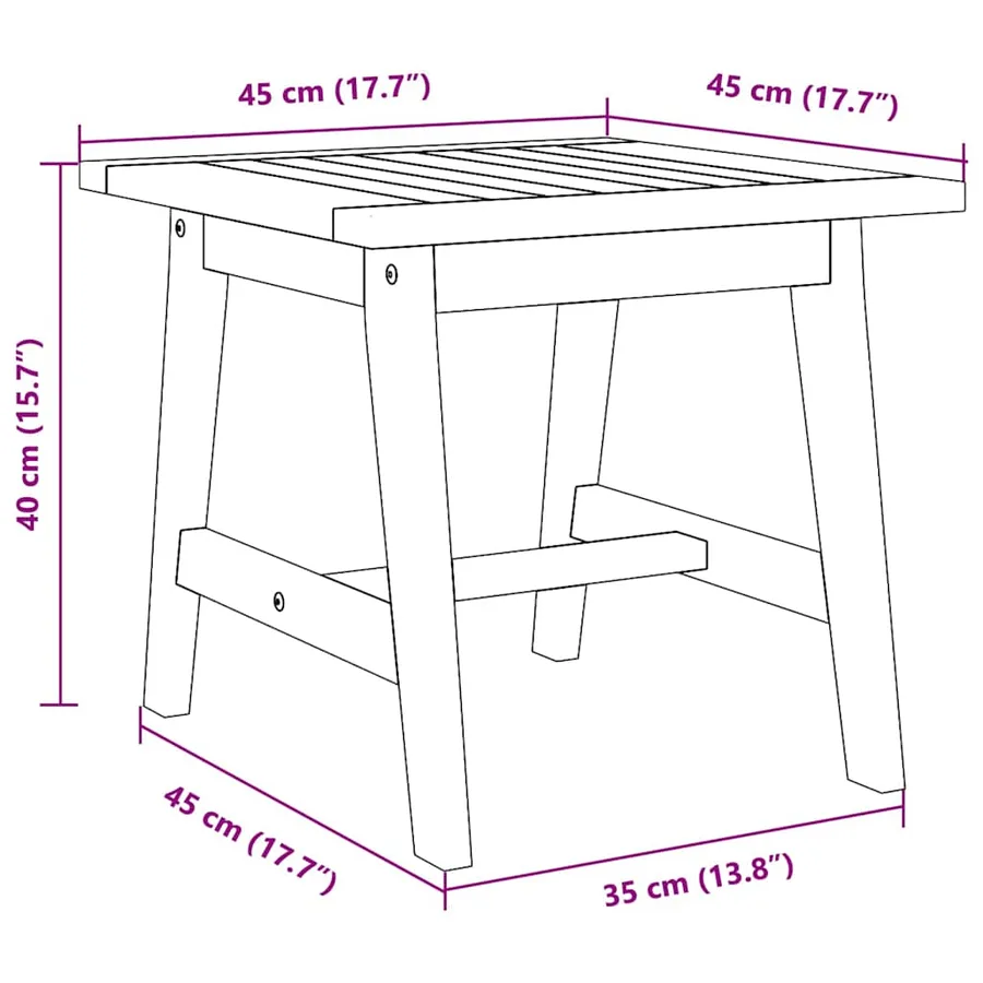 Table d'appoint Huile Naturelle 45 x 45 x 40 cm - 10