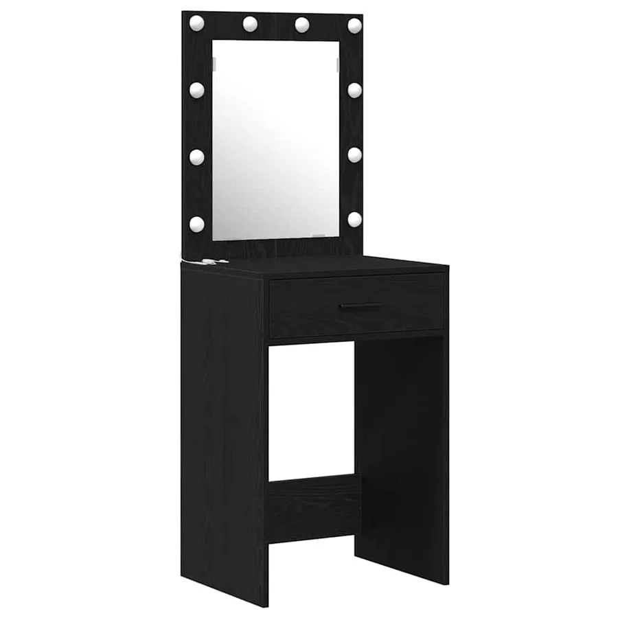 Table de Toilette 2 pcs Noir 50 x 41 x 135 cm Bois d'ingénierie - 5