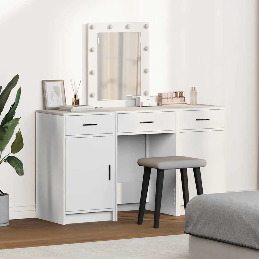 Table de Toilette Blanc 50 x 41 x 135 cm Bois d'ingénierie