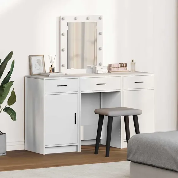 Table de Toilette Blanc 50 x 41 x 135 cm Bois d'ingénierie