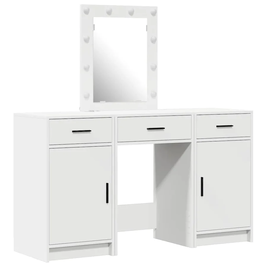 Table de Toilette Blanc 50 x 41 x 135 cm Bois d'ingénierie - 2