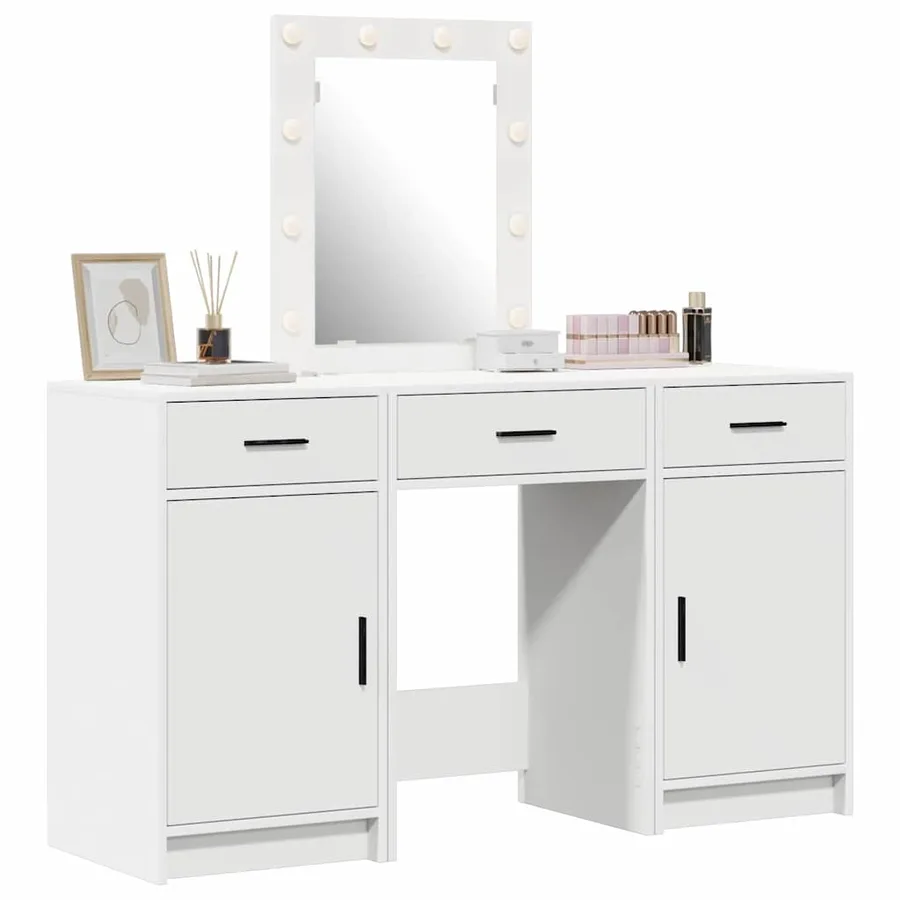 Table de Toilette Blanc 50 x 41 x 135 cm Bois d'ingénierie - 3
