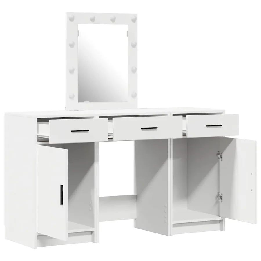 Table de Toilette Blanc 50 x 41 x 135 cm Bois d'ingénierie - 5
