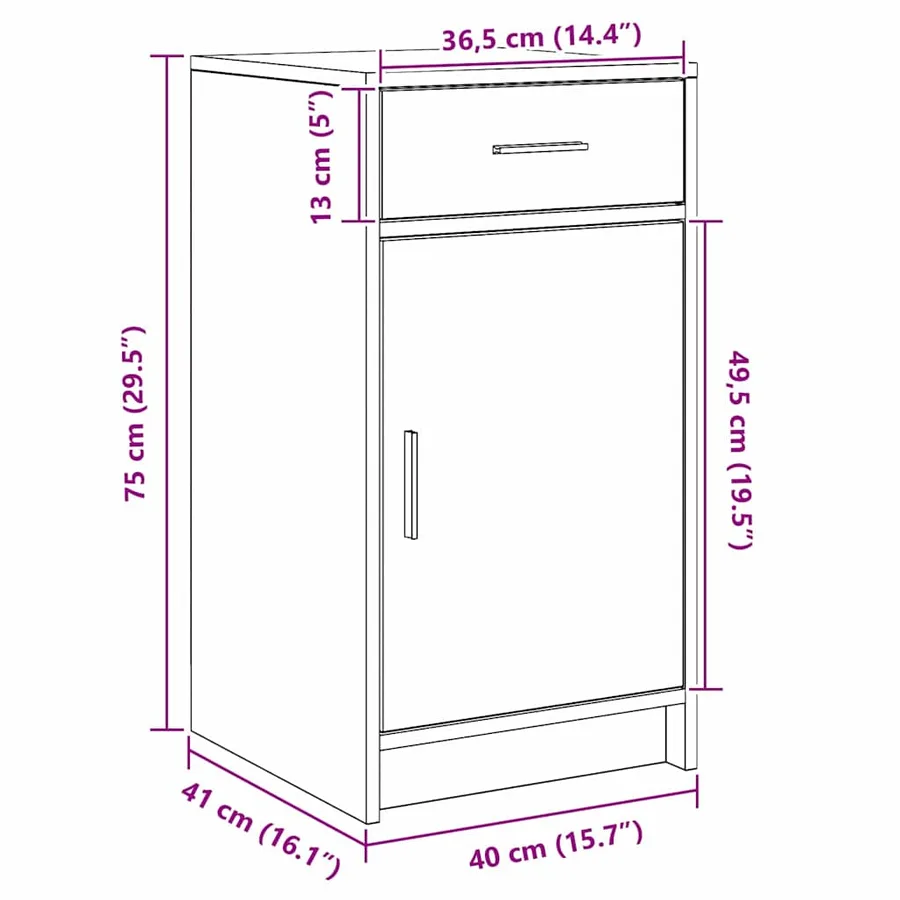 Table de Toilette 2 pcs Marron 40 x 41 x 75 cm - 16