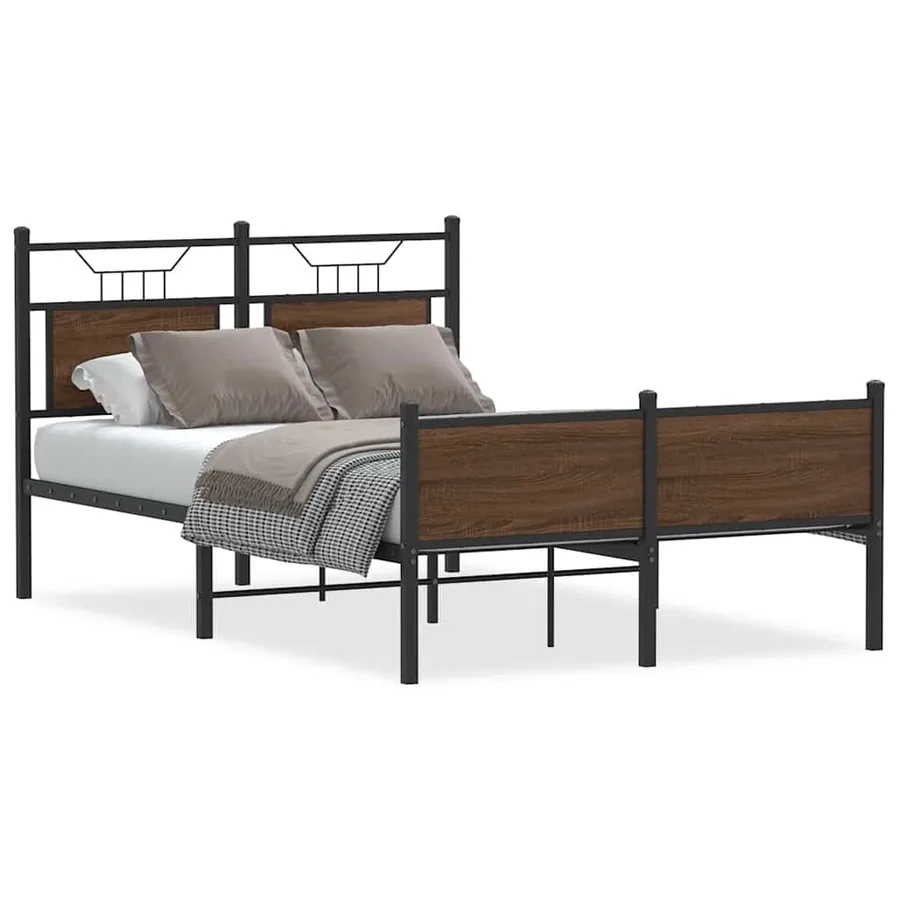 Cadre de lit sans matelas chêne marron 120x190 cm - 2