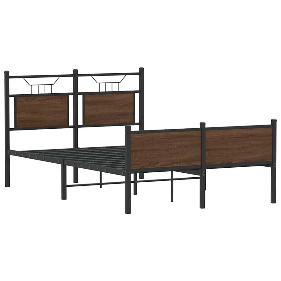 Cadre de lit sans matelas chêne marron 120x190 cm - 3